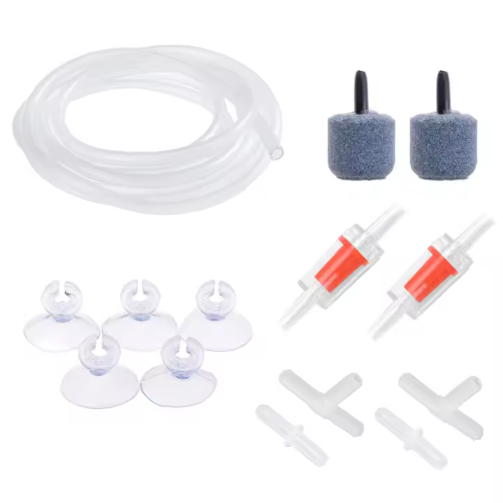 Kit De Accesorios Para Bomba De Aire De Acuario Con Piedra De Burbujas Aerator Succión De Valvula Y Tubo De Aire Para Bomba De Oxígeno De Tanque De Peces - 1