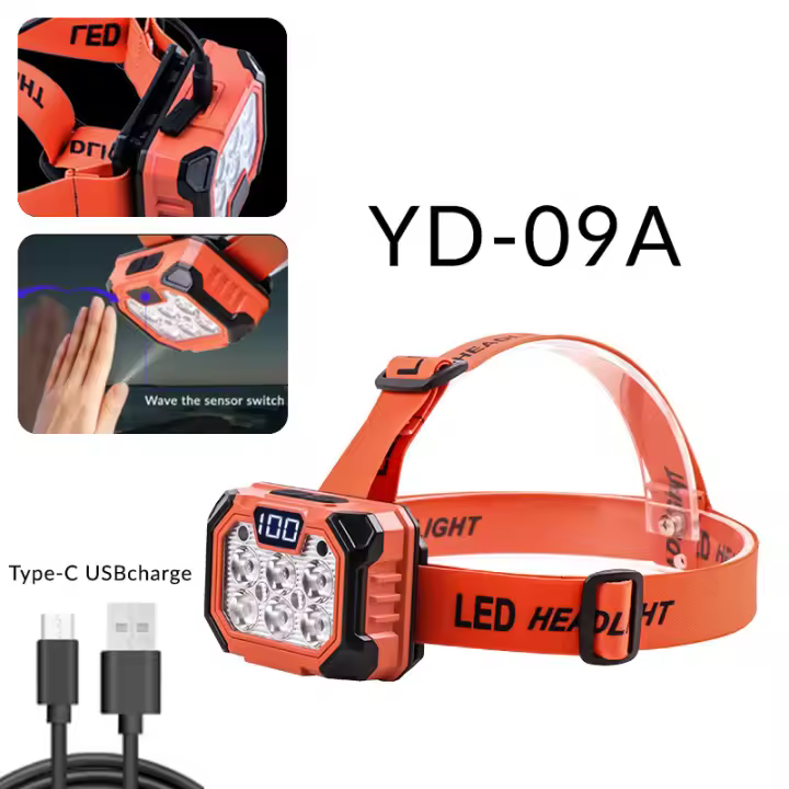 El interior frontal portátil COB multicuonal de nuevo estilo, recargable, con Fuente De Luz LED múltiple, Luz de Pesca Nocturna Montada en la - 1