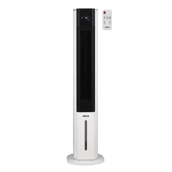 Ventilador silencioso Jocca tipo climatizador torre con control remoto, pantalla LED, temporizador de hasta 12 horas, depósito de agua de 6 litros, 3 ajustes de velocidad, oscilación automática de 46 grados y 70W de potencia - 1