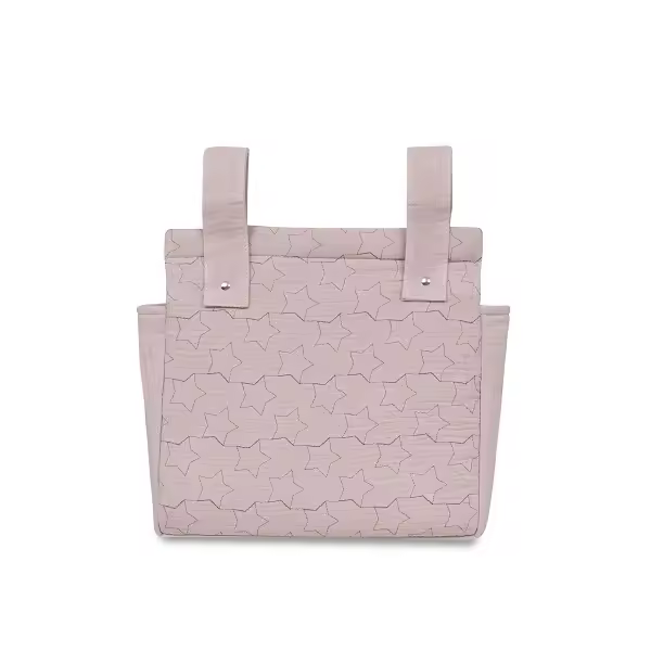 Don algodon Bolso talega modelo ESTRELLAS tacto muselina color rosa - 1