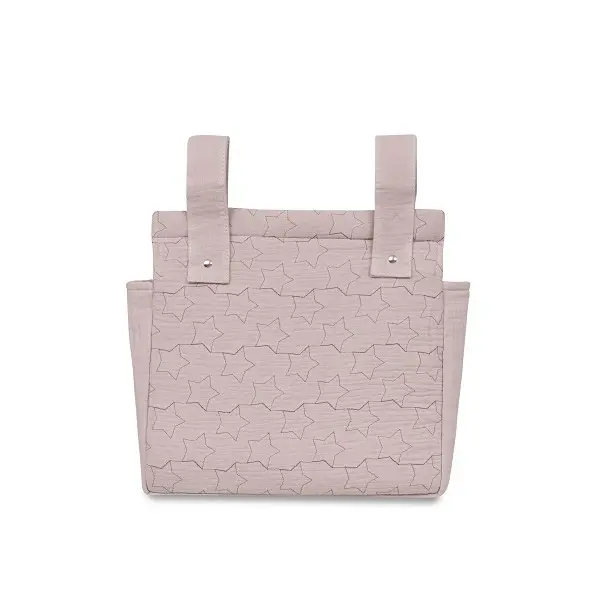 Don algodon Bolso talega modelo ESTRELLAS tacto muselina color rosa - 1