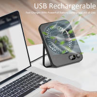 Ventilador De Mesa Portátil Mini Plegable Con 5 Velocidades USB Recargable Para Estudiantes Y Oficina Instalación En Pared - details 7