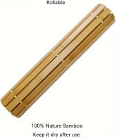 Alfombra De Baño De Madera Rectangular Impermeable Y Antideslizante Tejida De Bambú Rayón Para Baño Y Toilette - details 5