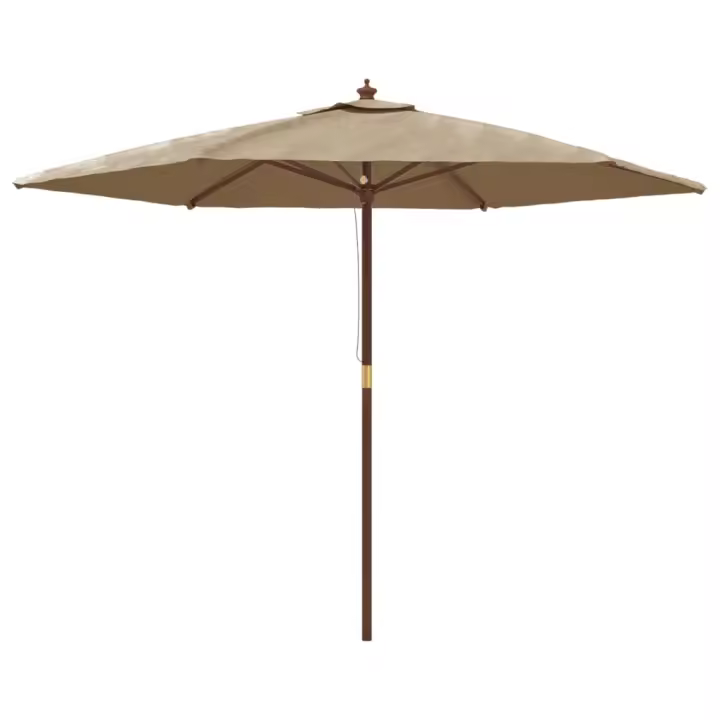 Sombrilla de Jardín con Poste de Madera gris taupe 299x240 cm - 1