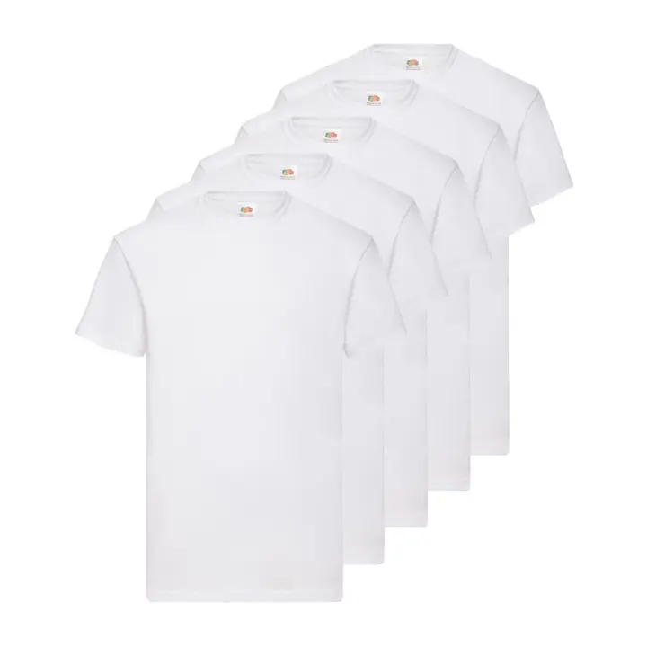 Fruit Of The Loom Pack 5 Camisetas FRUIT OF THE LOOM ORIGINAL, Algodón Peinado, Tacto Suave, Cuello Redondo - 1