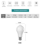 Bulbo LED E27 Con Sensor De Movimiento PIR Luz Blanca Cálida E Infrarroja Inteligente Automática Para Sala De Estar - details 0