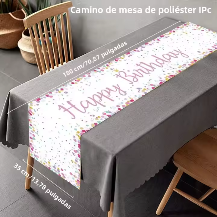 Corredor De Mesa Para Cumpleaños Black Gold Decoración Para Fiesta De Cumpleaños Para Niños Y Adultos 1er Cumpleaños 100% Poliéster - 1