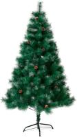 MEJORADA Árbol de Navidad Pino 120-210cm, Abeto Artificial Ignífugo con Hojas de Aguja, Decoración Navideña Ideal para Hogar, Oficina y Local con Piñones y Soporte Metálico - details 0