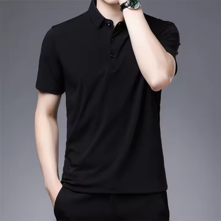Camisa Polo De Verano Para Hombres 2024 Color Sólido Estilo Casual Comodidad Y Transpirabilidad Alta Calidad Polyester - 1