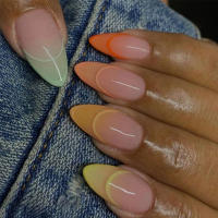 Uñas Postizas Largas De Moda 24Pcs Reutilizables Brillantes En Color Sólido Con Pegamento Para Mujeres Y Niñas - details 10