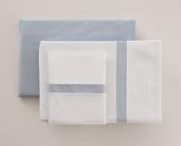 Juego de Sábanas 100% Algodón, Percal Peinado 200 Hilos, Color Blanco-Azul, Vidal Home - details 3