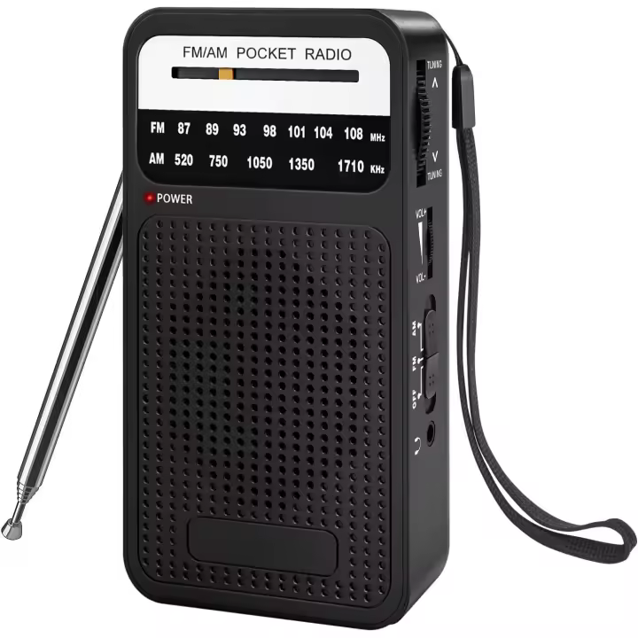 Radio portátil AM, FM WITH RECEPCIÓN DE LARGO exito, with Alta radio de transstores, Toma de auriculares, 2 Pilas AA(no incluidas), Alta Voz, apta para use en interiores Exterior - 1