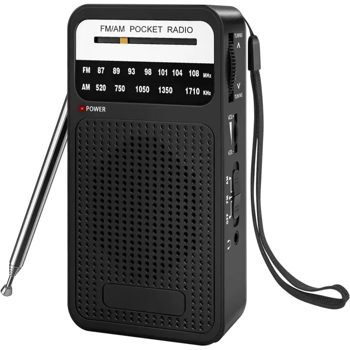 Radio in Pilas Portátil AM/FM - Diseño Ligero, Duración Extendida y Recepción Clara para Exterior, Hogar y Emergencias - Ideal para Acampada, Personas Mayores y Kits de Supervivencia - 1
