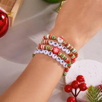 Juego De Pulseras Navideñas Coloridas Con Pendientes De Navidad Y Hombre De Santa Claus Y Nieve Para Fiesta De Año Nuevo Joyería Unisex - details 2
