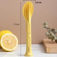 Juego De Comedor Portátil De 3 Piezas Set De Cutlería Desmontable De Trigo Algodón De Seda Para Viajes Y Camping - details 10