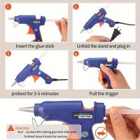 Mini pistola de pegamento termofusible con enchufe europeo de 20 W para manualidades, ideal para pasatiempos, manualidades, reparaciones del hogar, telas, madera, vidrio, tarjetas, interruptores, perfecta para arte de bricolaje - details 1