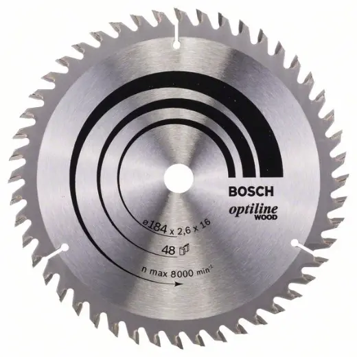 Bosch 2 608 641 181 - Hoja de sierra circular Optiline Wood - 184 x 16 x 2,6 mm, 48 (pack de 1) - 1