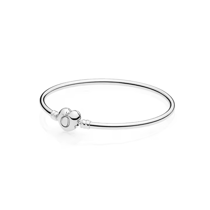 Pulsera Pandora Moments 596268 en Plata con Cierre de Corazón - Compatible con Charms Pandora - 1