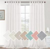 Cortinas de Lino para Salón,2 Piezas,Visillo Translúcido, Cortinas con Ojales modernos, Decorativas para Ventana, Habitación y D - details 2