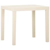 vidaXL Mesa de jardín de plástico blanca 79x65x72 cm - details 0