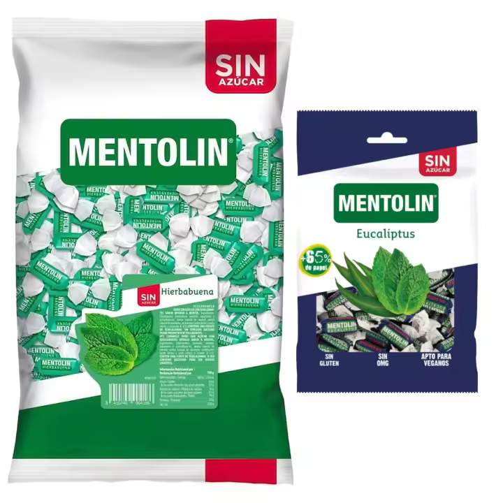 Mentolín caramelos garganta hierbabuena s/a bolsa 1kg y de regalo eucaliptus s/a bolsa 100g - 1