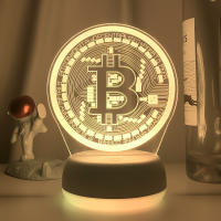 Lámpara De Noche LED De Acrílico Bitcoin Sensor Táctil Cambio De Color 7 Luces Decorativas Para Habitación Piloto Incluido - details 15