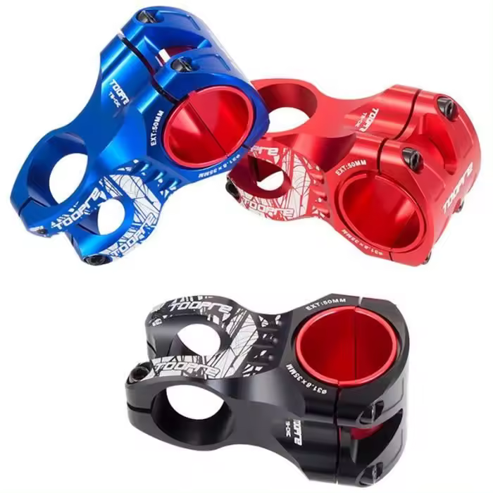 Potencia de Bicicleta MTB CNC ultraligera Hueca de 50mm, Potencia Short, 31,8-35, Elevador, color Negro - 1
