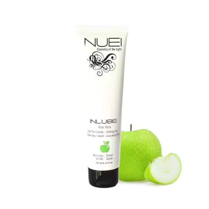 NUEI GEL LUBRICANTE BASE AGUA ALOE VERA SABOR MANZANA VERDE 100 ML - 1