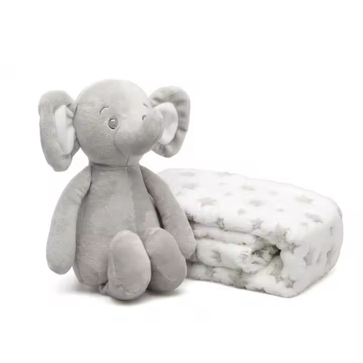Kiokids Peluche Elefante Gris con Mantita - 1