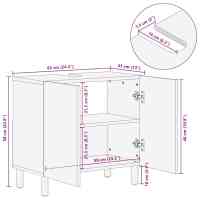 vidaXL Armario de lavabo de baño madera maciza mango marrón 62x33x58cm - details 7