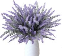 8 paquetes de hermosos ramos de plantas artificiales decorativas de lavanda morada, flores reales simuladas para dormitorio y alféizar de ventana. - details 0