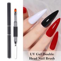 1PC Cepillo De Uñas Para Arte De Uñas Con Doble Finalizador Acrílico UV Extensión Flor Dibujo Borrador De Gel Y Espátula Herramienta De Manicura - details 2
