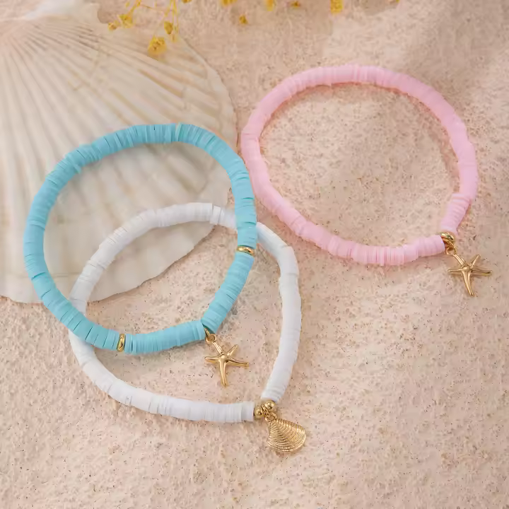 PuRui Anklets De Color Dorado Con Estrella De Mar Para Mujeres Conjunto De 3 Piezas Joyería Casual Para Playa Y Fiestas - 1