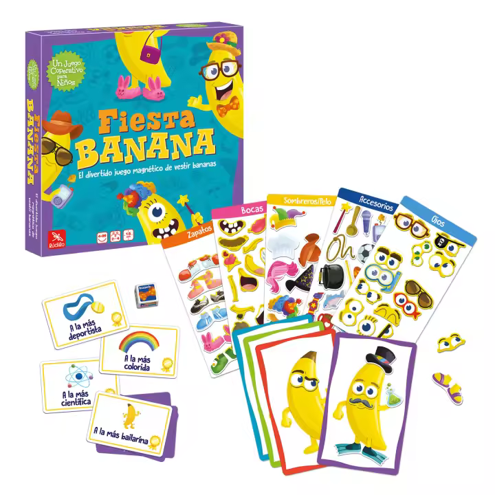 Ludilo Fiesta Banana  Juegos de Mesa para Niños 4 Años o Más  Educativo con 84 Piezas Magnéticas  2-4 Jugadores  15 Min - 1
