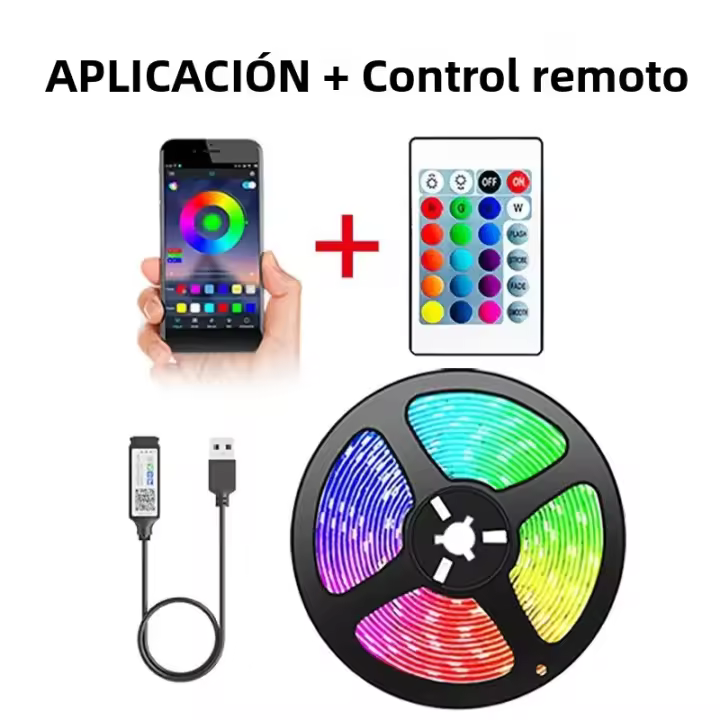 Tiras LED RGB Control Bluetooth Para TV Y Decoración De Habitaciones Y Fiestas 5V Tape LED Para Luz Trasera De TV Y Decoración De Habitaciones - 1