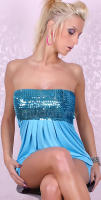 VESTIDO MINI AZUL CELESTE  ROPA MUJER MARCA GENERICA - details 1