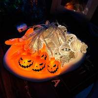 1PC Cadena De Luces De 10/20 LED En Forma De Calabaza Y Momia Para Halloween Luz De Ambiente Espeluznante Piloto Encendido Decoración Interior Exterior - details 5
