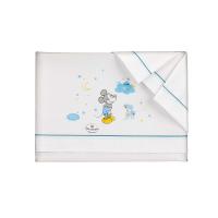 Interbaby juego de sábanas de cuna algodón 3 piezas 120x60 MICKEY de DISNEY BLANCO/AZUL - details 0