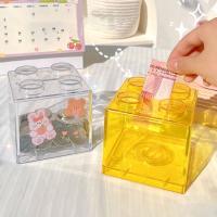 Caja De Ahorro En Bloques De Construcción Transparente Para Niños Caja De Monedas Y Cambio Decoración Del Hogar Juguete Regalo - details 4