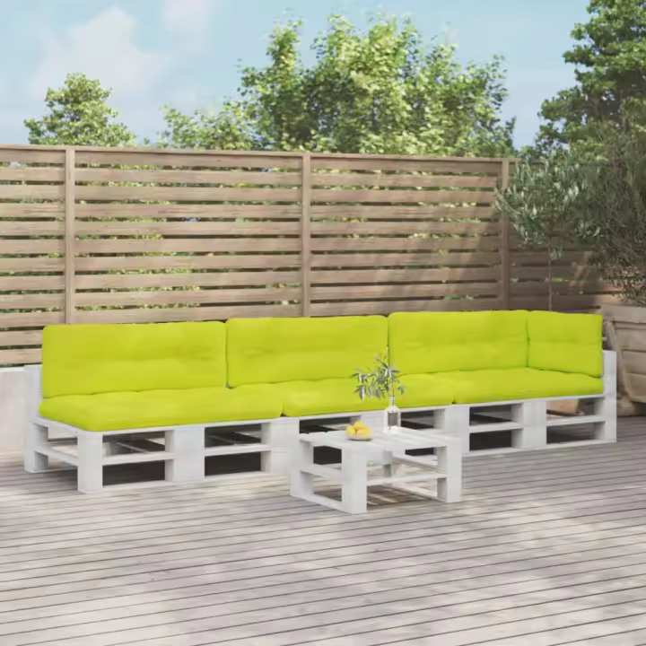 vidaXL Cojines para palés 7 piezas tela verde brillante - 1