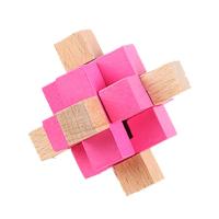 Juego De Puzzle Interlocking De Madera 3D IQ Brain Teaser Kong Ming Lock Lu Ban Para Adultos Y Niños Juguete De Desafío Mental - details 3