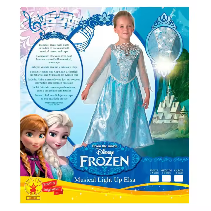 Disfraz Musical Elsa Talla L - Fantasía de Frozen - 1