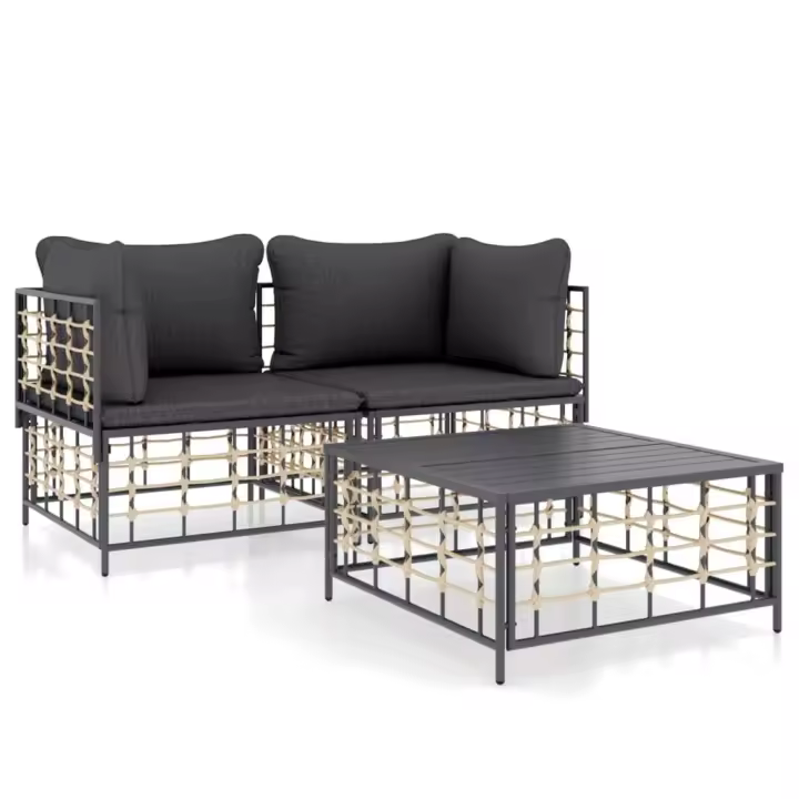 VidaXL Conjunto de jardín Laos 2 sillones + mesa - 1