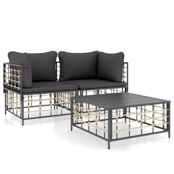 VidaXL Conjunto de jardín Laos 2 sillones + mesa - 1