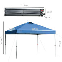Gazebo Aximadamente 3x3m, Impermeable Estable Resistente al Frío Pop-up Gazebo plegable, Protección UV, Tienda de Fiesta plegable, Tienda de Jardín with Bolsa, gazebo de Jardín para Jardín de Camping, azul - details 6