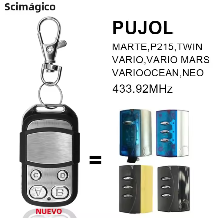 Control Remoto De Puerta De Garaje PUJOL 433.92MHz Código De Transmisión Dinámico Compatible Con PUJOL MARTE P215 TWIN VARIO - 1