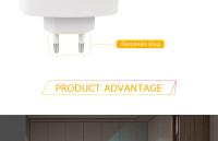Luz Nocturna LED Mini Con Sensor De Movimiento PIR Para Dormitorio Baño Pasillo Armario Enchufe Europeo Y Estadounidense Incluida Luz Nocturna Rectangular Para El Hogar - details 2
