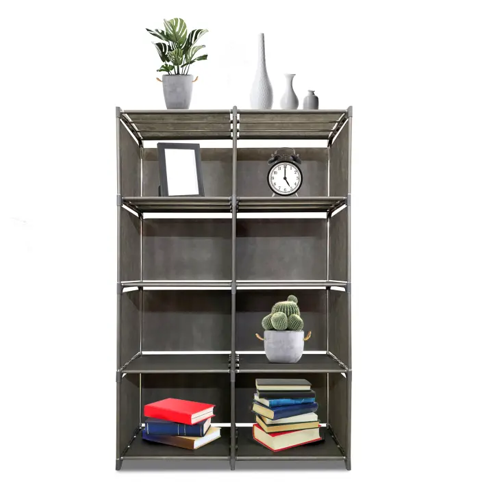 Estantería Modular 8 Compartimentos 5 Alturas Pvc/tela Gris Nyana - 1