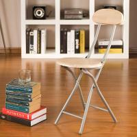 STARLEY-Silla Plegable Metalica y Madera con Respaldo,Taburete de Madera 74 x 35 x 30 cm,Ideal para Cocina,Jardín,Salón,Bar - details 3