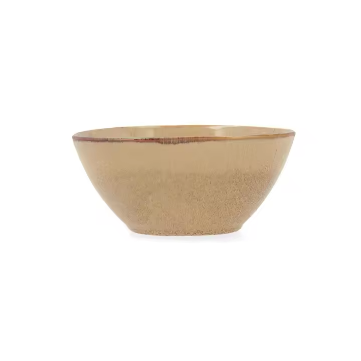Bidasoa Bol Gres Ikonik 15,8x15x7cm Marrón Brillo con Relieves Orgánicos - 1